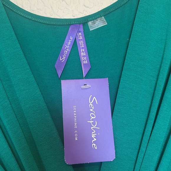 Seraphine Emerald Green Knot Waist Tie Back Maternity Dress size 12 - Picture 3 of 9